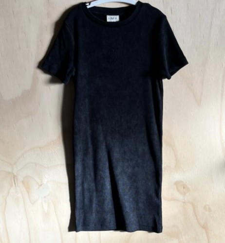 Washed black ribbed bodycon - black,