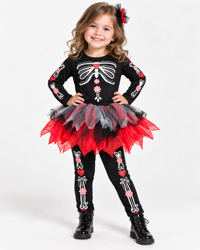 Girls skeleton halloween - girls,