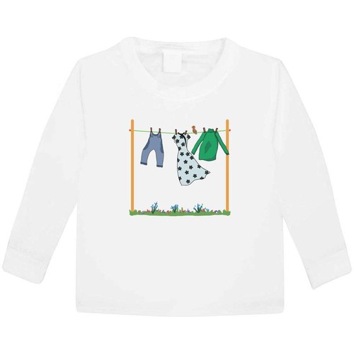 Washing line with - 'washing, clothes'
